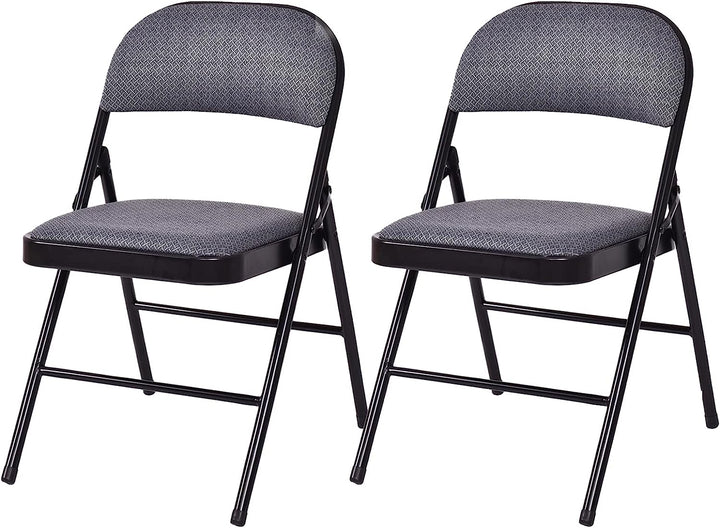 2/4/6 Pack Folding Chairs with Metal Frame and Fabric Upholstered Padded Seat