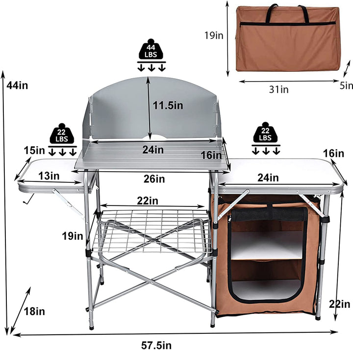 Folding Grill Table with 26&
