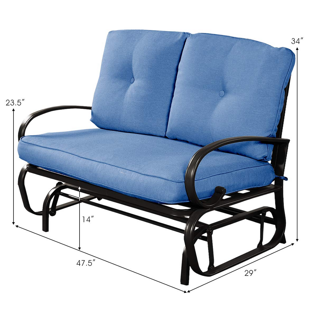 Giantex Loveseat Outdoor Patio Rocking Glider Cushioned 2 Seats
