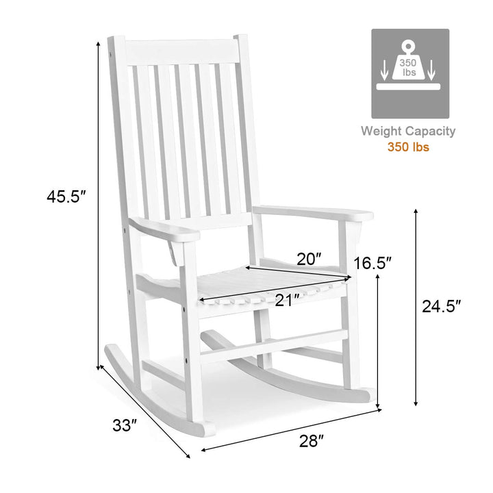 Giantex Rocking Chair Acacia Wood Frame Outdoor&amp; Indoor