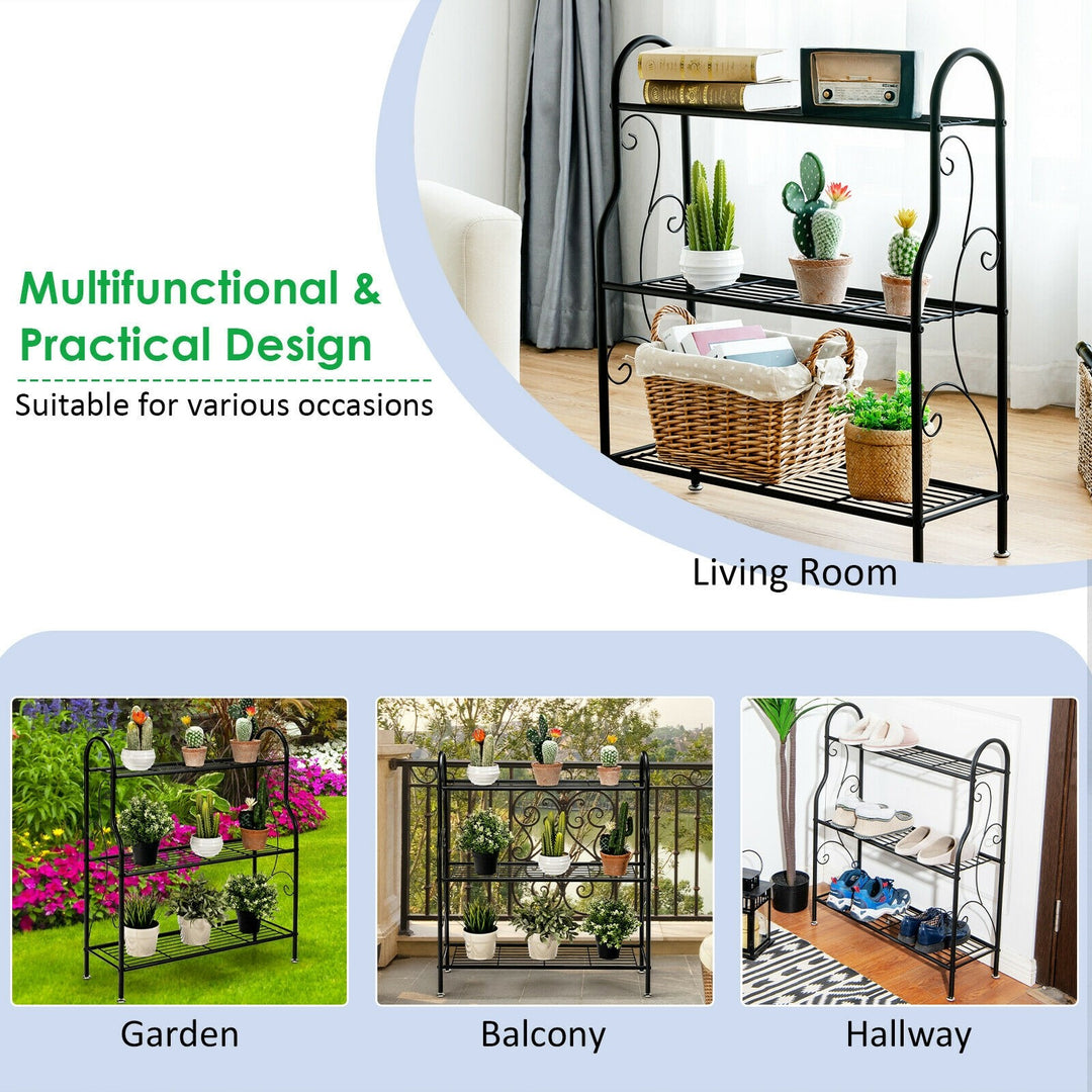 Wood Plant Stand, Multi Tier Flower Pot Holder Display Shelf