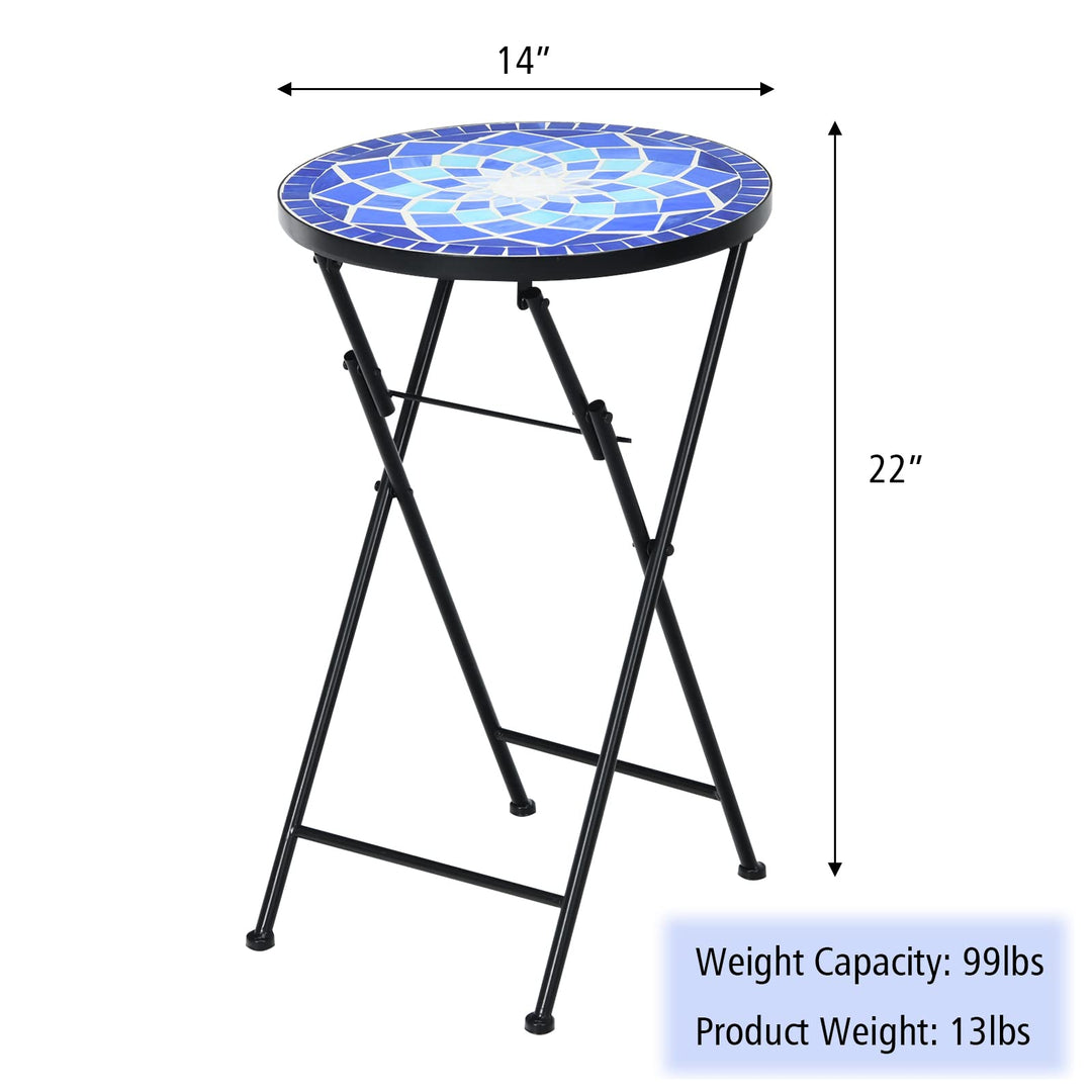 Giantex Folding Mosaic Patio Table, 14&