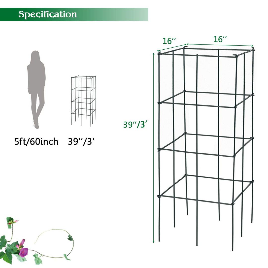 Giantex Pack of 4 Plant Cage Support, Tomato Stakes and Cages (16&