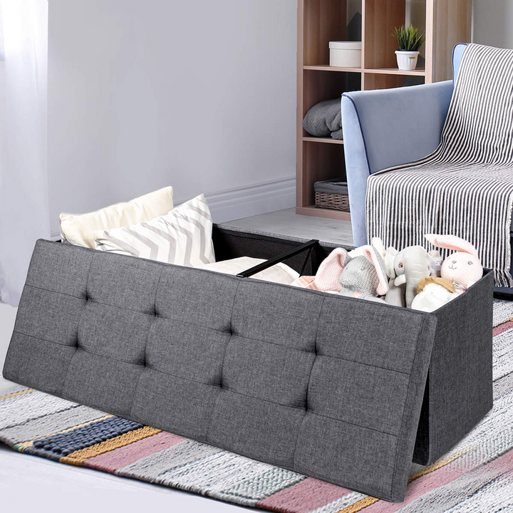 Storage Ottoman Bench, Folding Foot Rest 43.5&