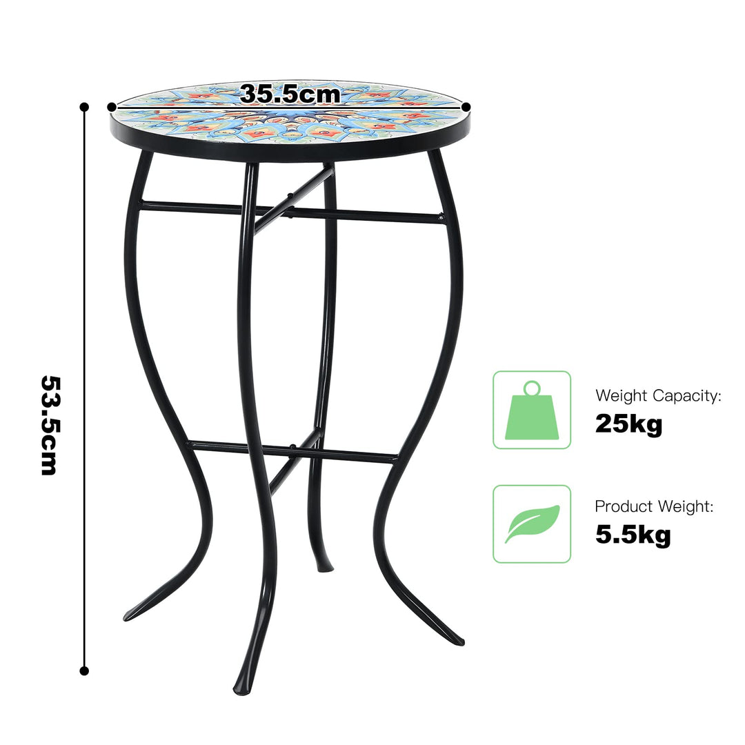 Giantex Folding Mosaic Patio Table, 14&