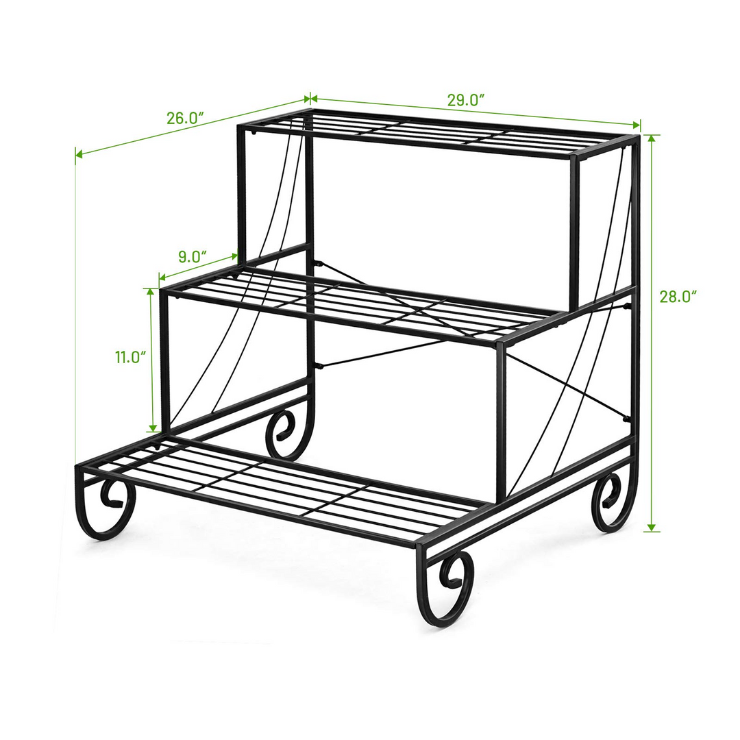 Giantex 3 Tier Metal Plant Stand, Stair Style Flower Pot Holder