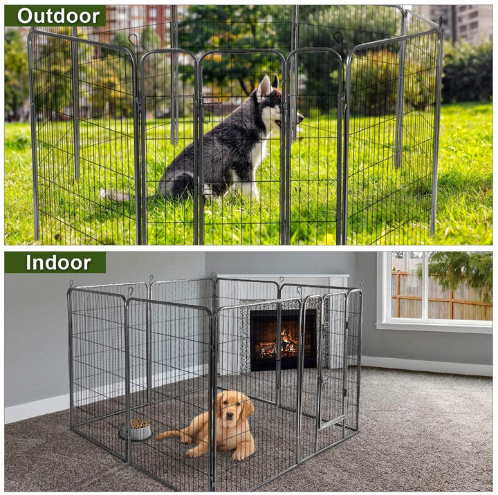40 inch Dog Playpen with Door, 16 Panels - Giantex
