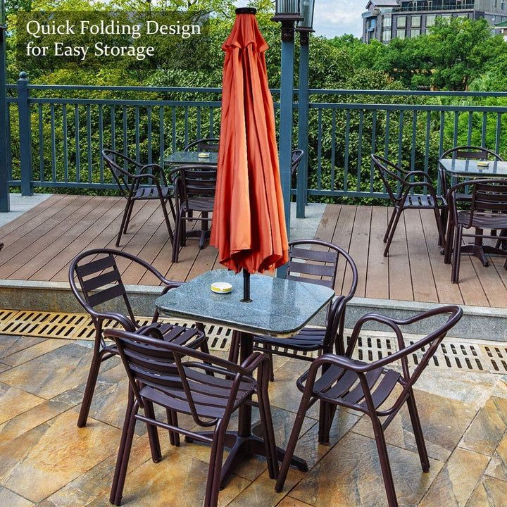 9ft Market Patio Umbrella w/Solar Lights - Giantexus