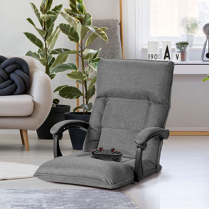 Giantex Adjustable Floor Chair Lazy Sofa Chair 14-Position Adjusting Backrest Headrest Waist Pillow