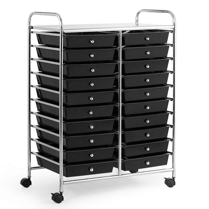 Giantex Storage Drawer Carts, 20-Drawer Organizer, Utility Cart on Wheels