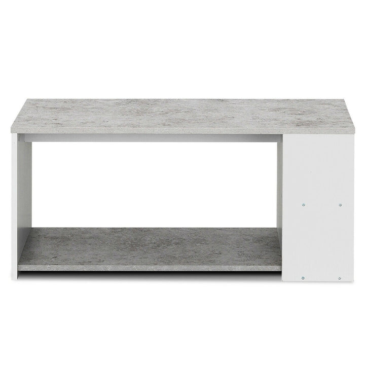 Coffee Table with Storage Shelves Stable Frame,Smooth Surface &amp; Extra Storage Space