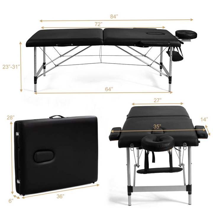 Giantex Portable Massage Table 84inch, Folding Lash Bed Aluminium Frame