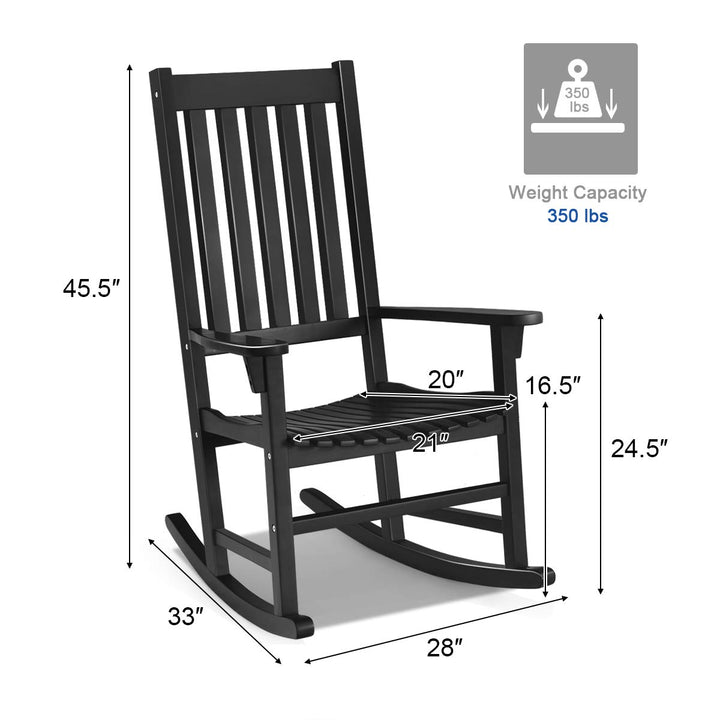 Giantex Rocking Chair Acacia Wood Frame Outdoor&amp; Indoor