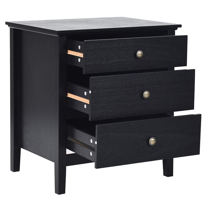 Giantex Nightstand with Drawers Solid Structure Side Table for Storage Bedroom
