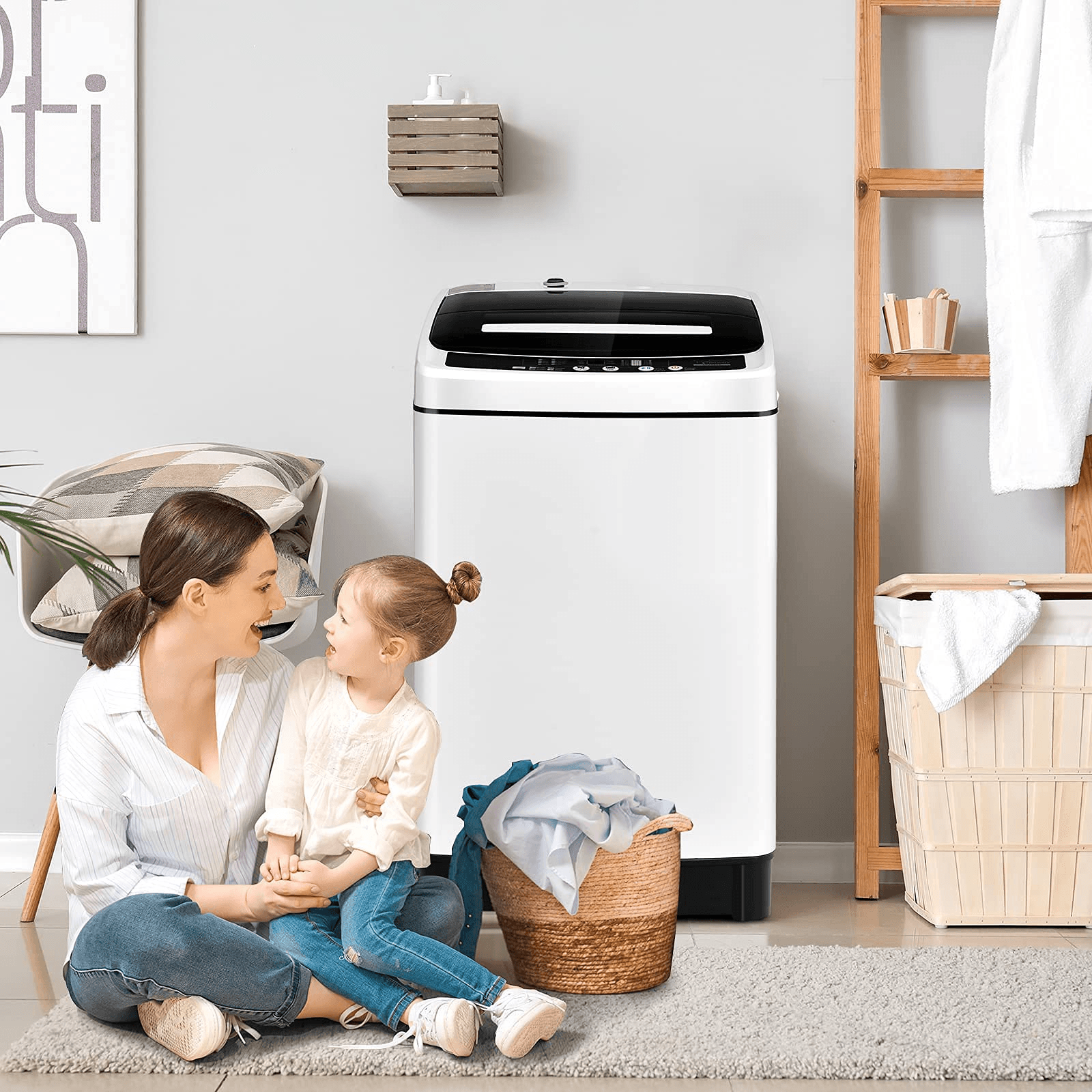 2 in 1 Portable Laundry Washer 1.5Cu.Ft 11lbs Capacity Washer and Dryer Combo - Giantexus