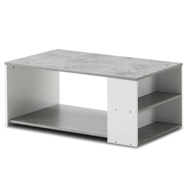 Coffee Table with Storage Shelves Stable Frame,Smooth Surface &amp; Extra Storage Space