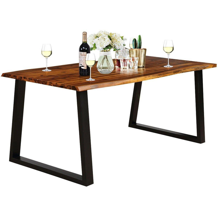 Rectangular Acacia Wood Dining Table Rustic Indoor &amp;Outdoor Furniture - Giantexus