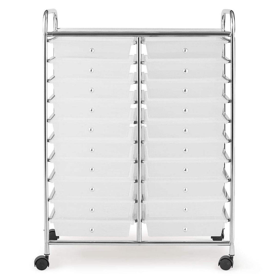 Giantex Storage Drawer Carts, 20-Drawer Organizer, Utility Cart on Wheels