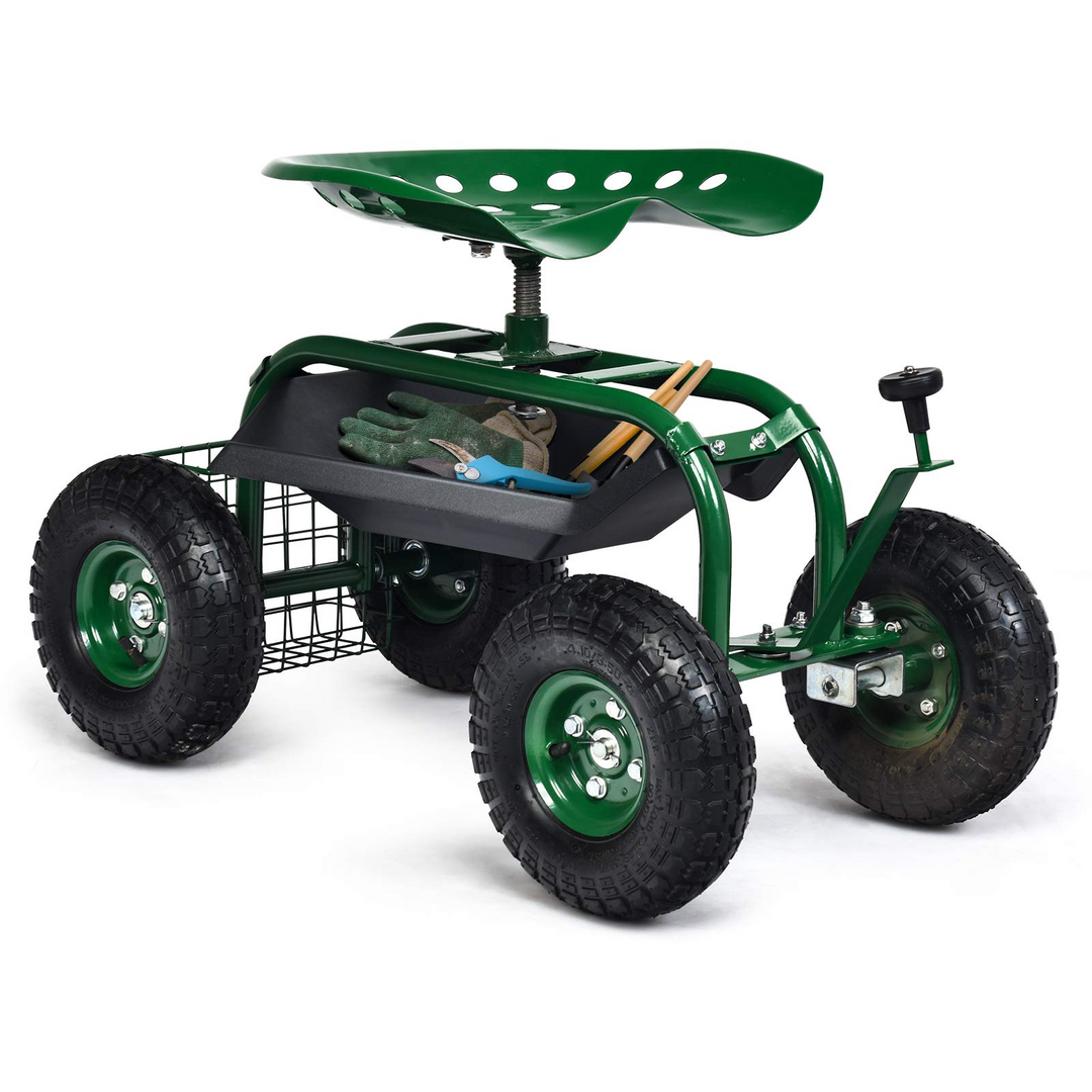 Giantex Mobile Garden Workseat, Lawn Wagon Cart