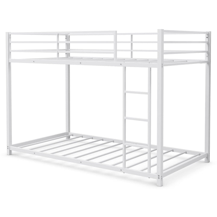 Classic Bunk Bed Frame with Safety Guard Rails &amp; Side Ladder