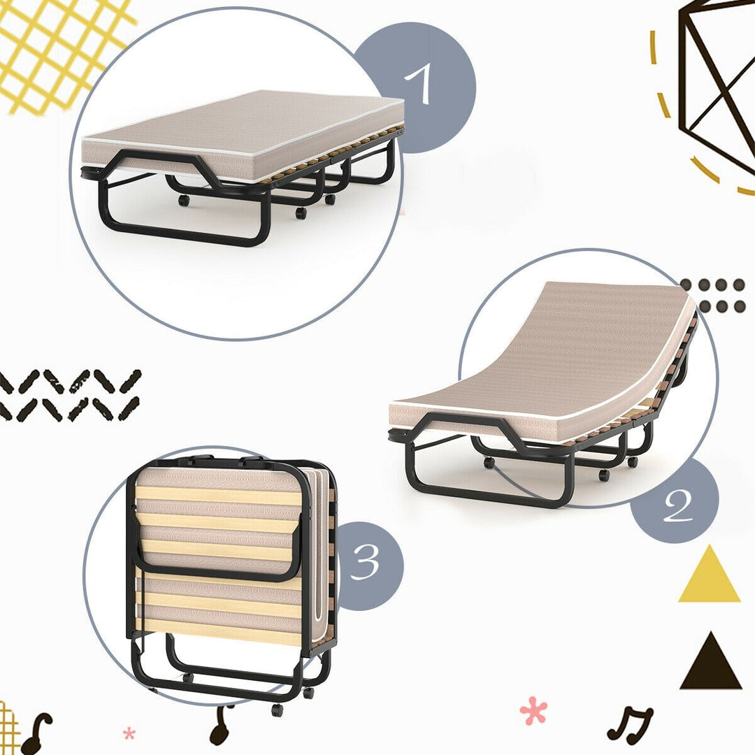 Giantex Rollaway Folding Bed with 4 Inch Mattress