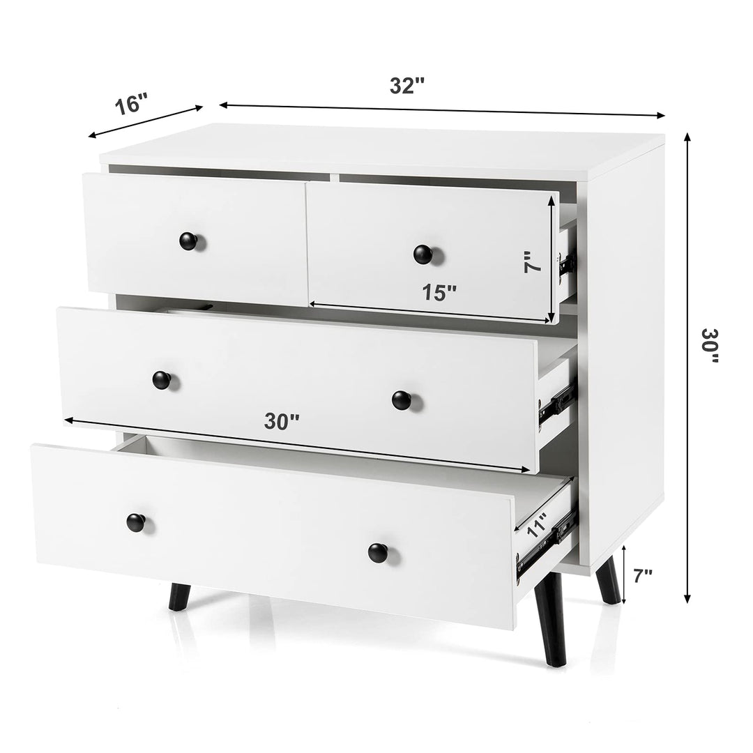 Giantex 4 Drawer Chest Dresser w/Spacious Drawers &amp; Metal Handles