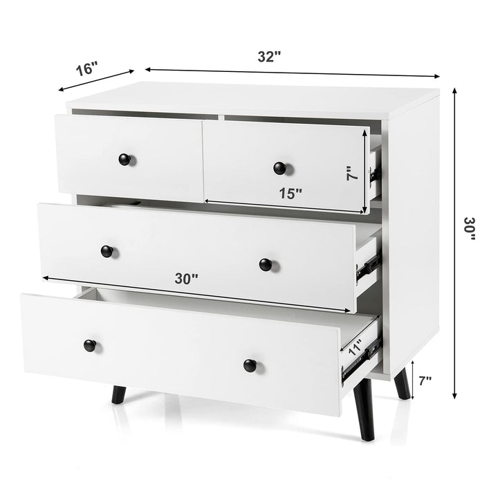 Giantex 4 Drawer Chest Dresser w/Spacious Drawers &amp; Metal Handles