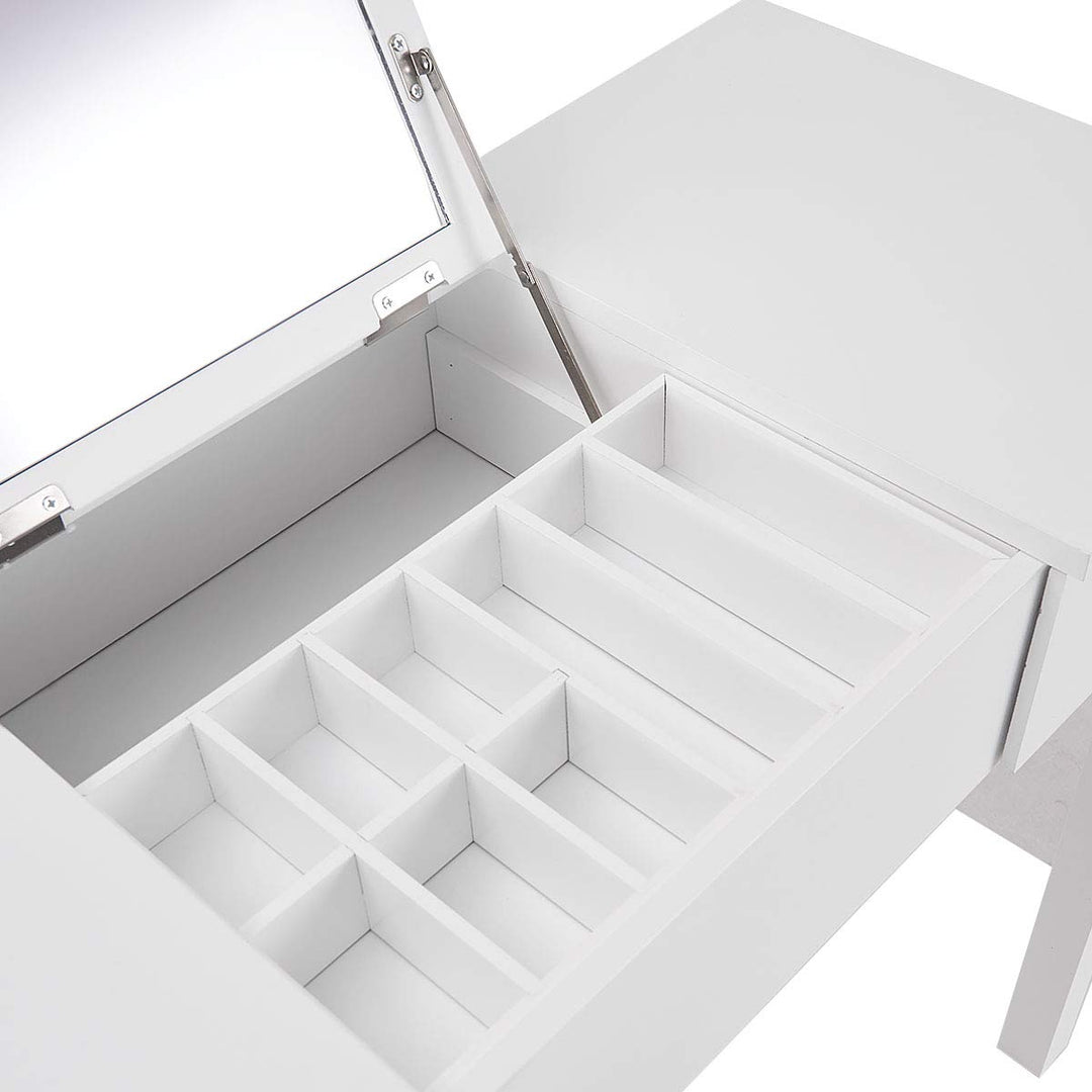 Giantex Makeup Dressing Table Writing Desk with 2 Drawers &amp; 3 Removable Organizers