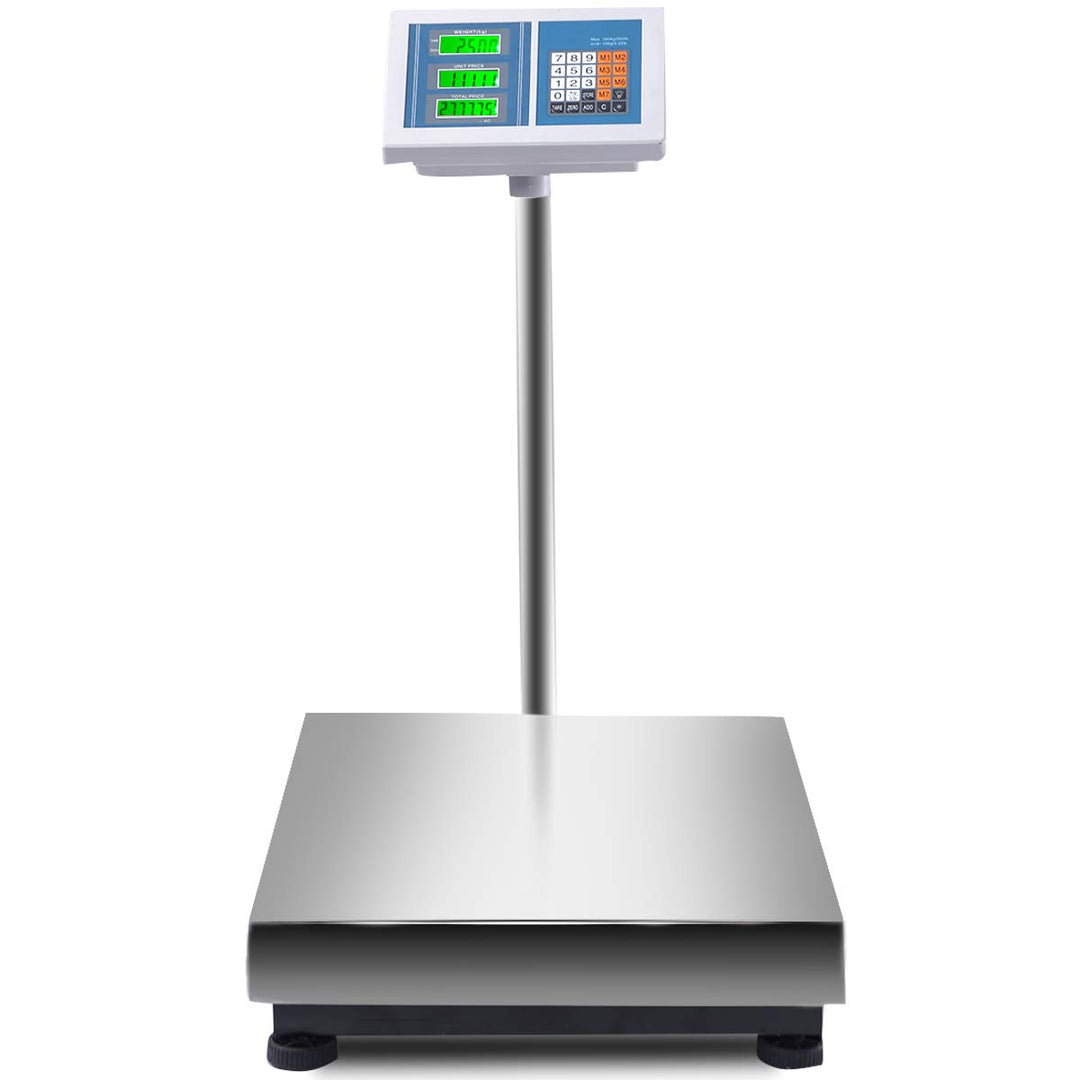 Giantex 660lbs Weight Computing Digital Scale Floor Platform Scale Postal Scale Accurate Shipping Mailing LB/KG Price Calculator, Silver - Giantexus