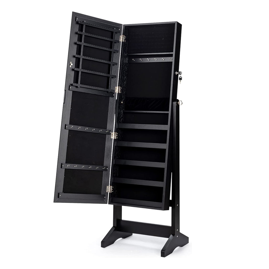CHARMAID Freestanding Lockable Jewelry Organizer Box with Large Storage Capacity