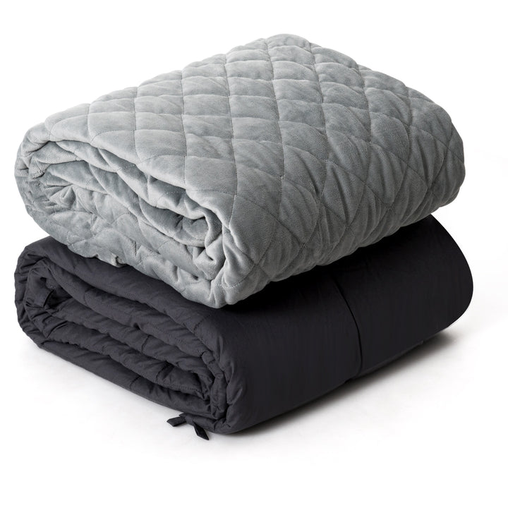 Adult Weighted Blanket &amp; Removable Duvet Cover| 15-25 lbs, 60"x 80" | Queen Size Bed - Giantexus