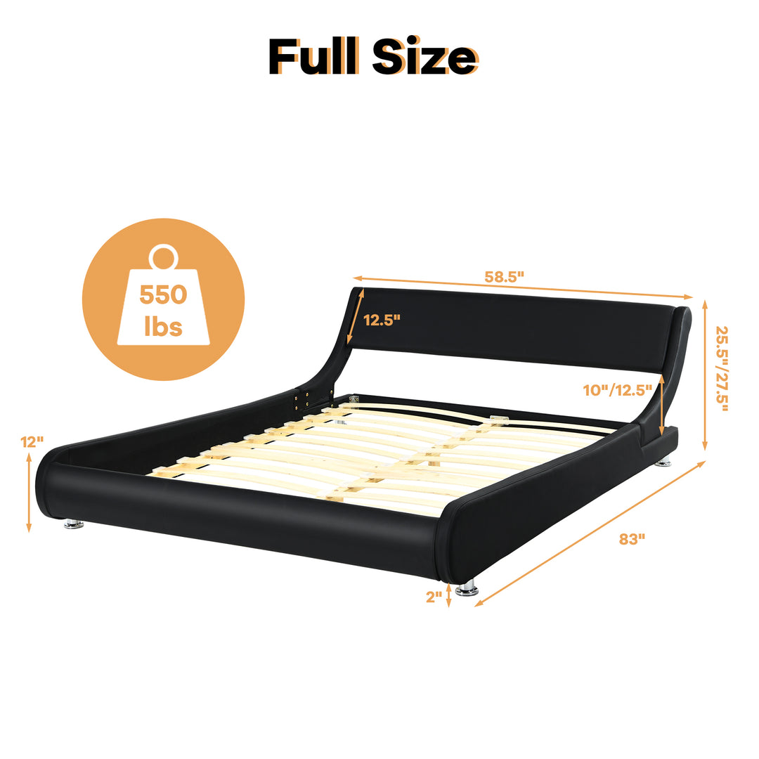 Giantex Queen/Full Size Bed Frame, Upholstered Mattress Foundation with Adjustable Headboard