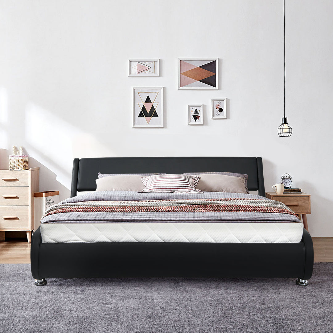 Giantex Queen/Full Size Bed Frame, Upholstered Mattress Foundation with Adjustable Headboard
