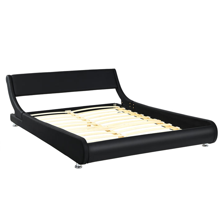 Giantex Queen/Full Size Bed Frame, Upholstered Mattress Foundation with Adjustable Headboard