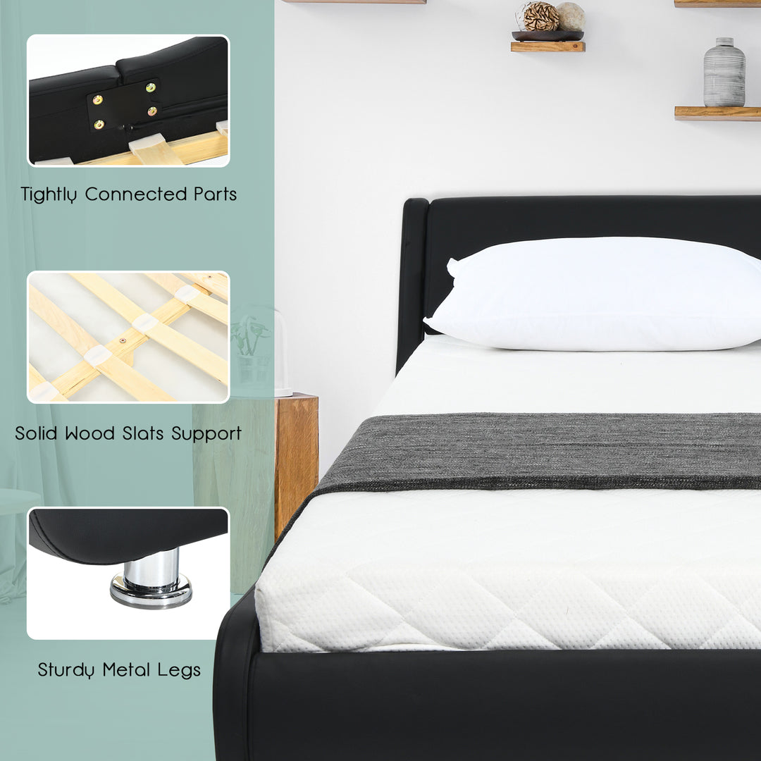 Giantex Queen/Full Size Bed Frame, Upholstered Mattress Foundation with Adjustable Headboard