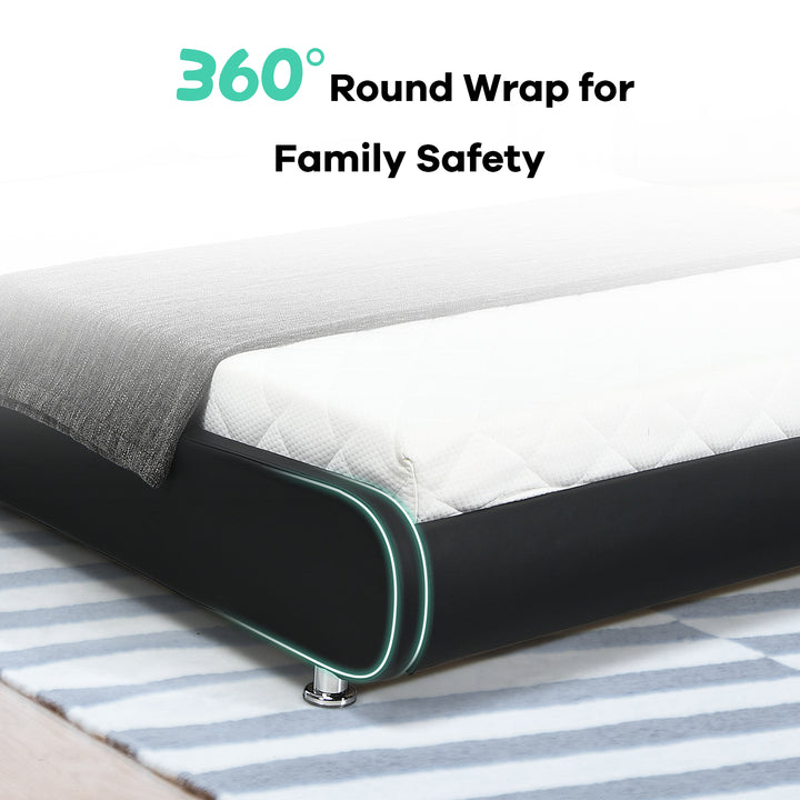 Giantex Queen/Full Size Bed Frame, Upholstered Mattress Foundation with Adjustable Headboard