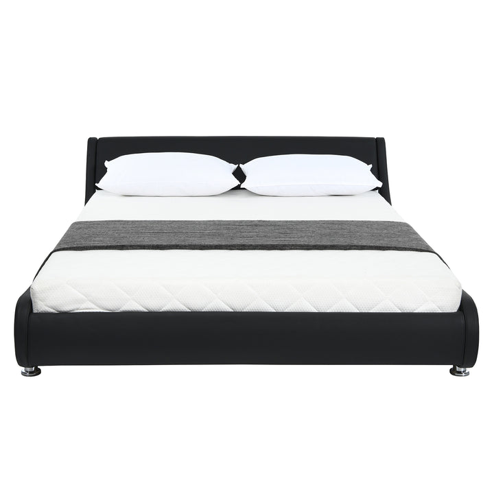 Giantex Queen/Full Size Bed Frame, Upholstered Mattress Foundation with Adjustable Headboard