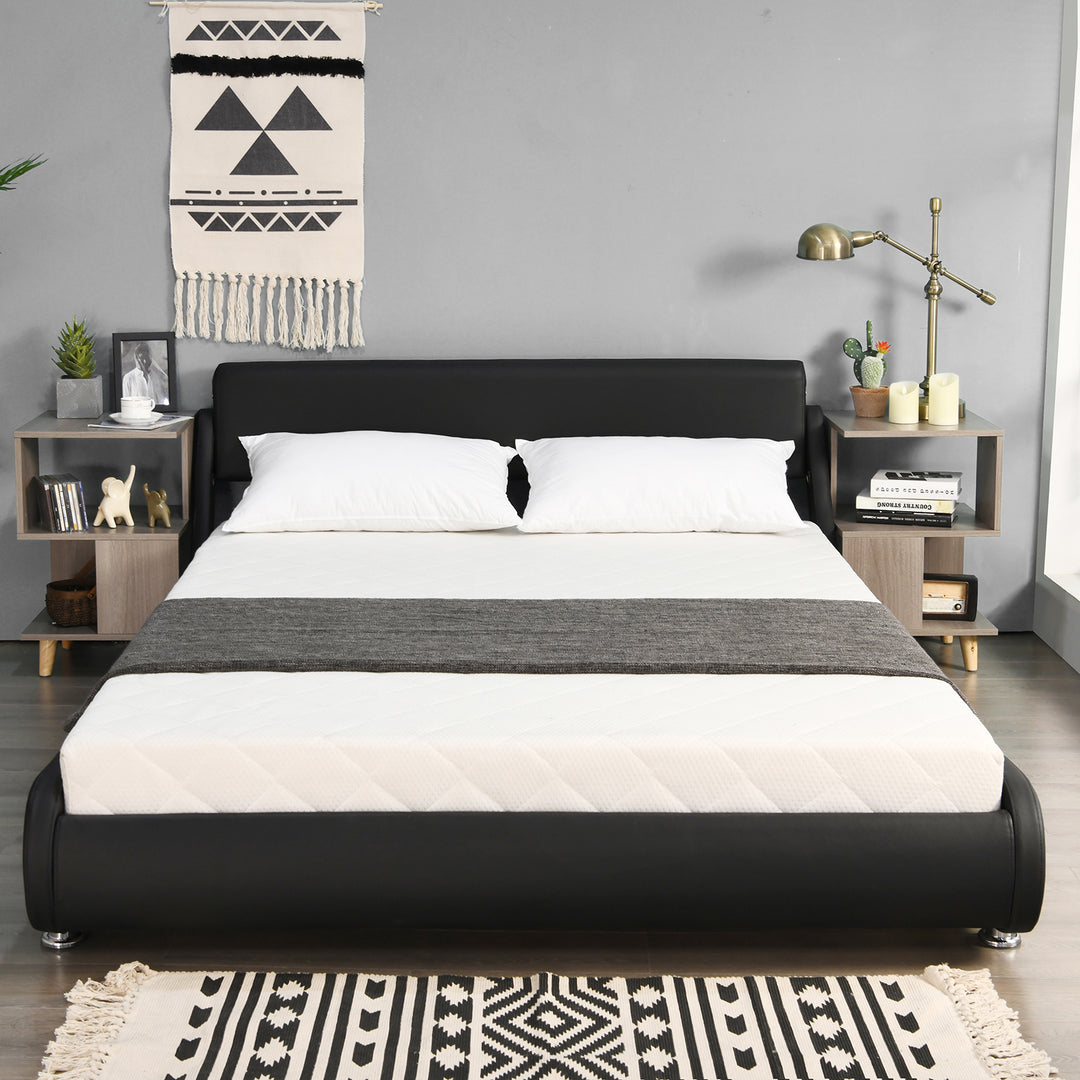 Giantex Queen/Full Size Bed Frame, Upholstered Mattress Foundation with Adjustable Headboard