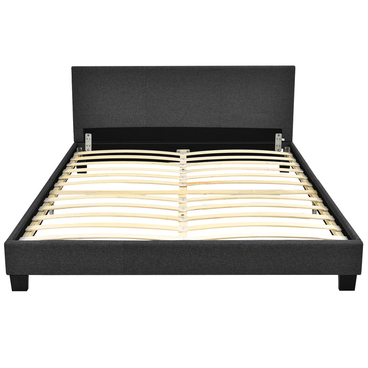 Full Size Faux Leather Upholstered Platform Bed W/Headboard