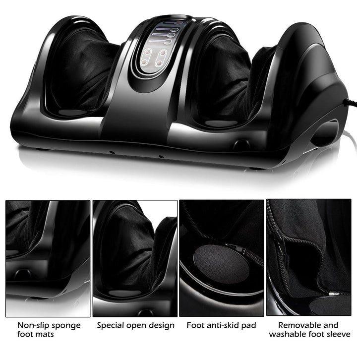 Giantex Nerve Pain Therapy Spa Gift Deep Kneading Rolling Massage for Leg Calf Ankle, Burgundy/Red/Black/Gray - Giantexus