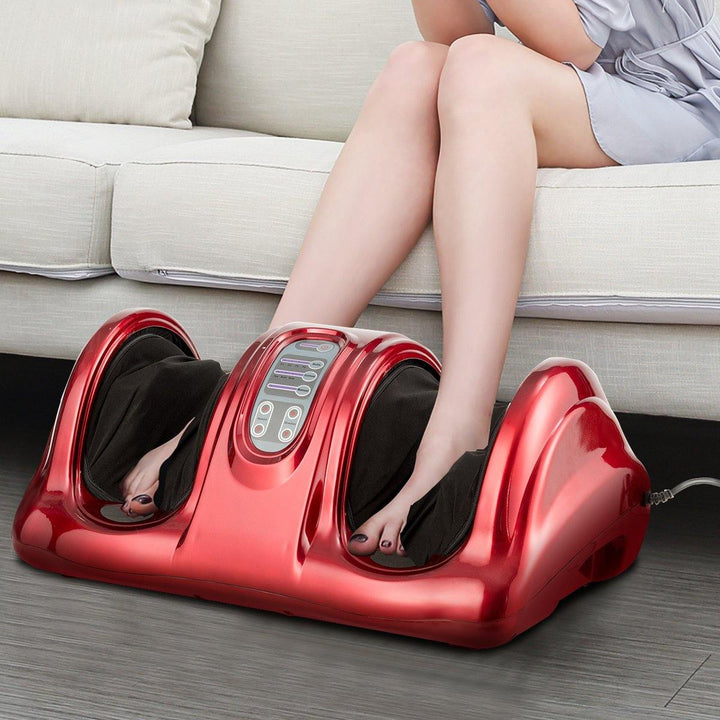 Giantex Nerve Pain Therapy Spa Gift Deep Kneading Rolling Massage for Leg Calf Ankle, Burgundy/Red/Black/Gray - Giantexus