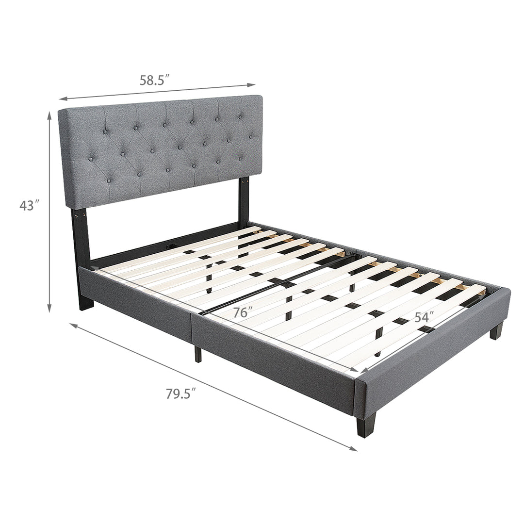Giantex Full Size Metal Frame &amp; 12 Strong Wooden Slat Support, Easy Assembly, Bed Mattress Foundation