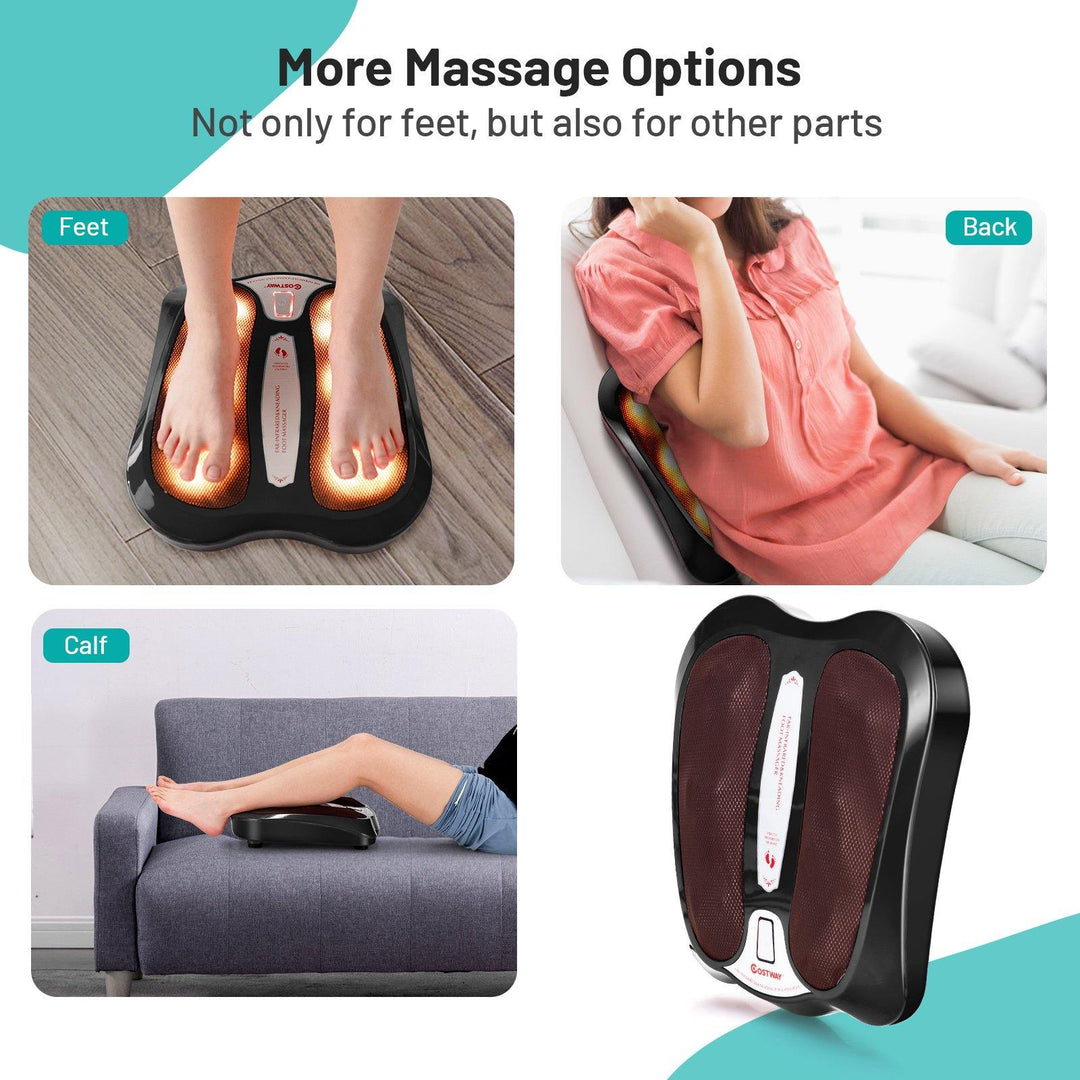 Giantex Foot Massager Shiatsu Feet Spa with Infrared Heating&amp;18 Massage Nodes, Black - Giantexus