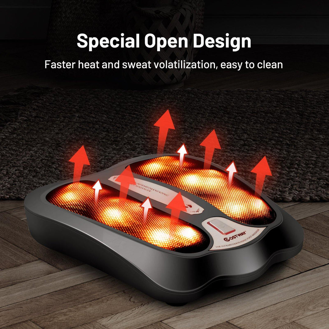 Giantex Foot Massager Shiatsu Feet Spa with Infrared Heating&amp;18 Massage Nodes, Black - Giantexus