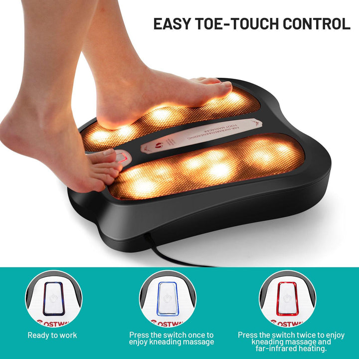 Giantex Foot Massager Shiatsu Feet Spa with Infrared Heating&amp;18 Massage Nodes, Black - Giantexus