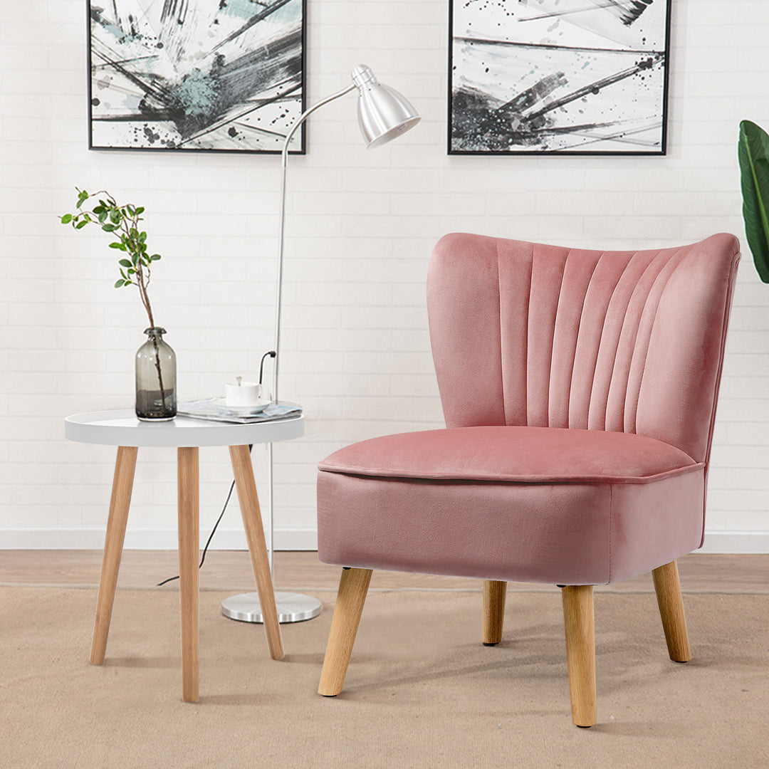 Giantex Round Side Table End Table with Wooden Tray