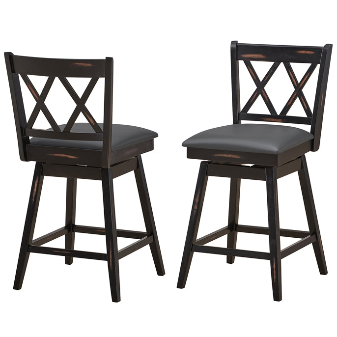 Giantex Bar Stool with Foot Rest Upholstered Cushion &amp; Ergonomic Backrest