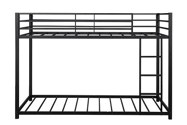 Classic Bunk Bed Frame with Safety Guard Rails &amp; Side Ladder