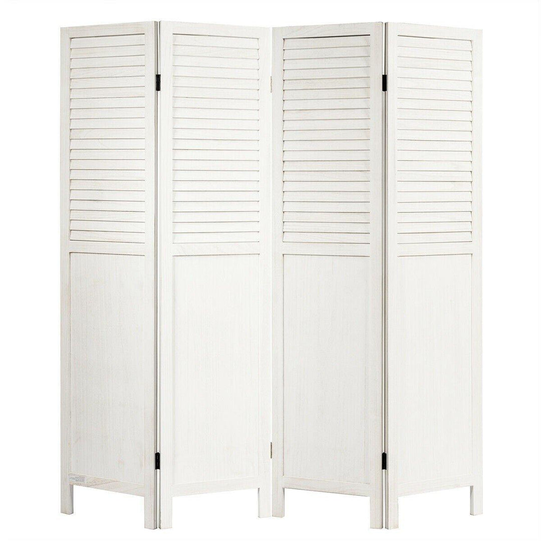 4 Panel 6 ft Wooden Room Divider, Portable Partition Screen - Giantexus