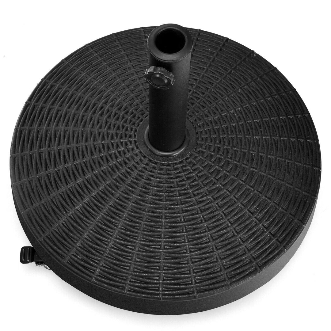 50 LBS Patio Umbrella Stand, 20.5 Inch Round Umbrella Base with 4 Lockable Wheels - Giantexus